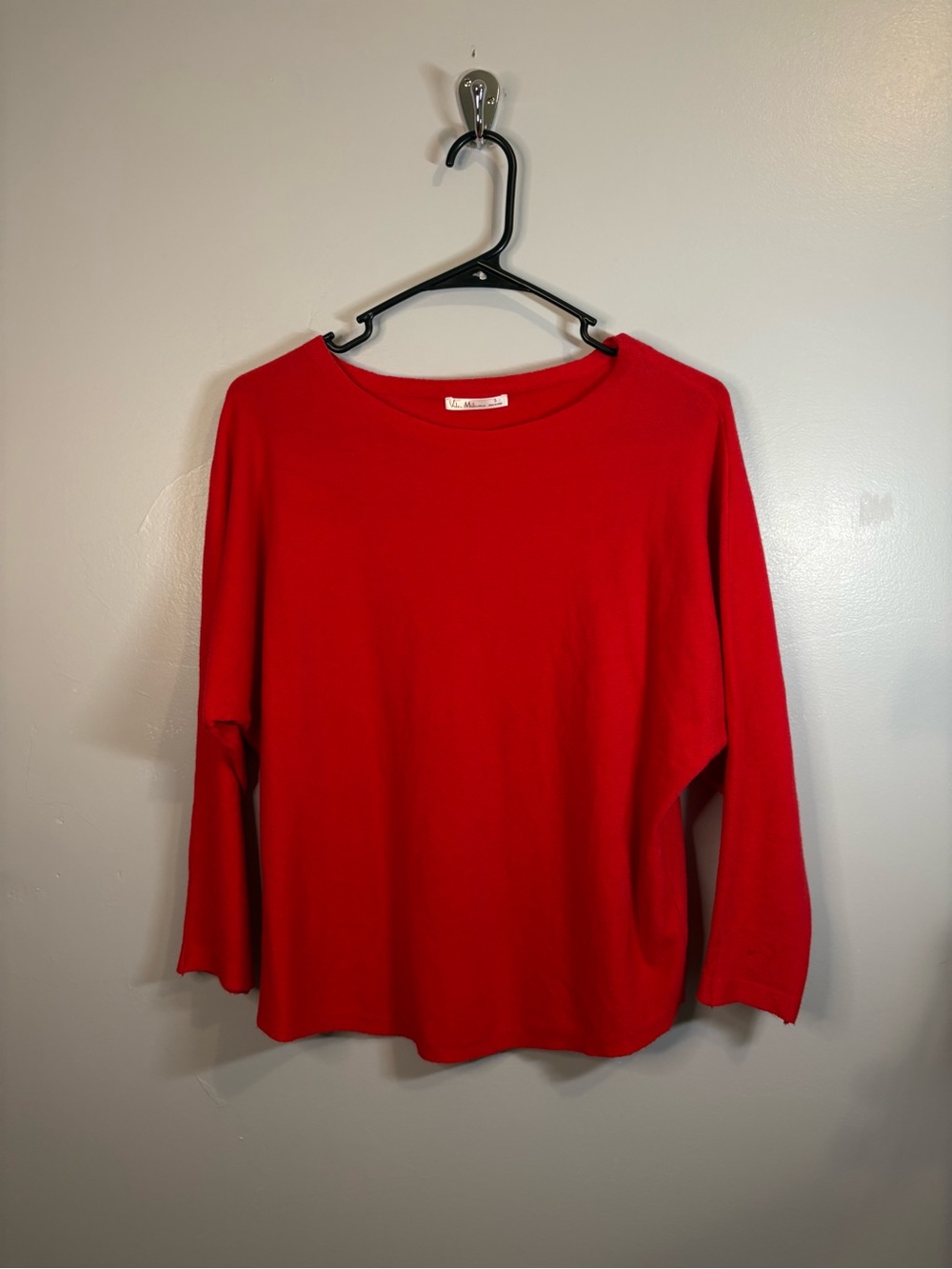 Vila Milano Classic Red Sweater Dolman Sleeve Batwing Soft Comfy Office Business - Picture 4 of 10